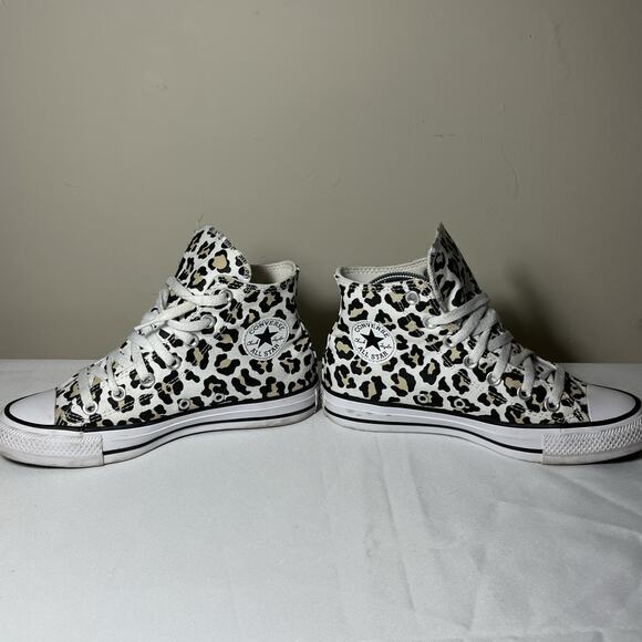 Converse Chuck Taylor All Star High Leopard Sneakers Pocket 167086C W6 Rare - Picture 9 of 12